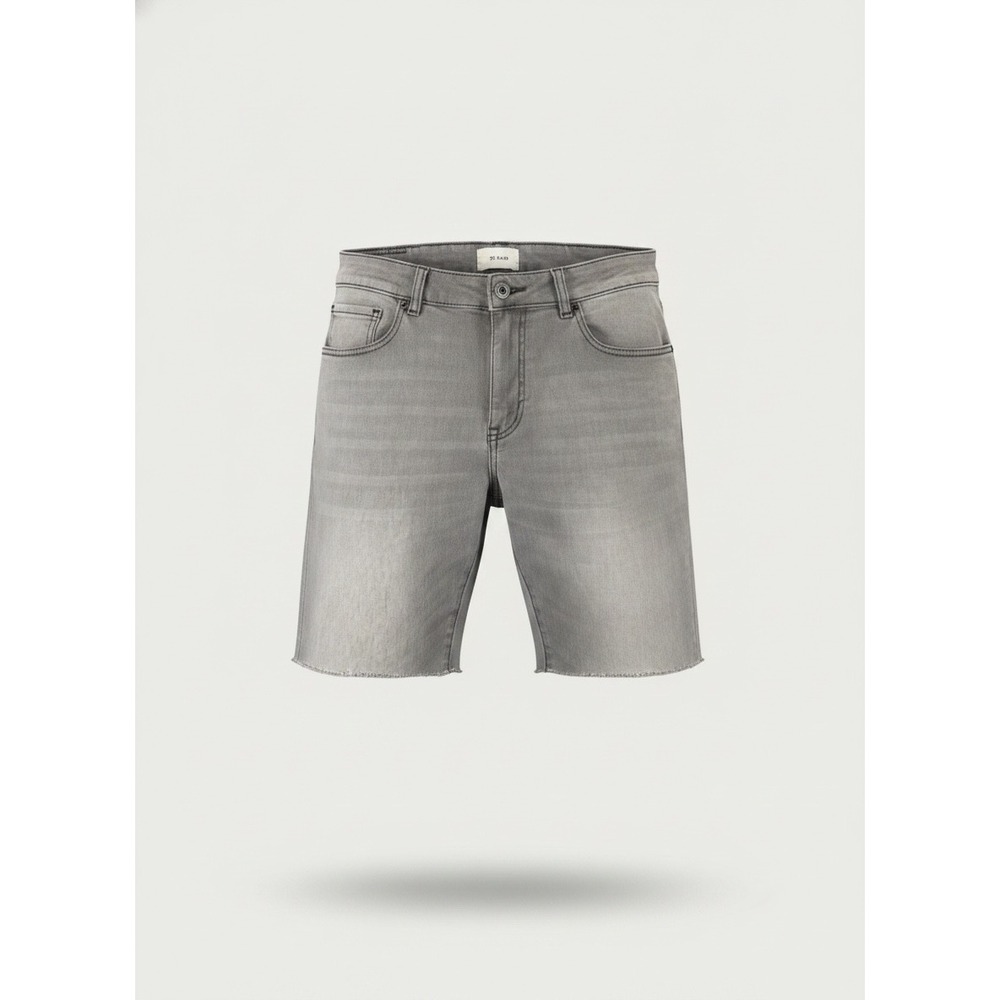 DL1961 Avery Straight Leg Gray Denim Shorts Mens 34 Raw Hem Stretch Cotton